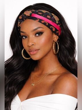 Vintage Bill Blass 100% Silk Scarf Square 30” Pink Paisley Headband